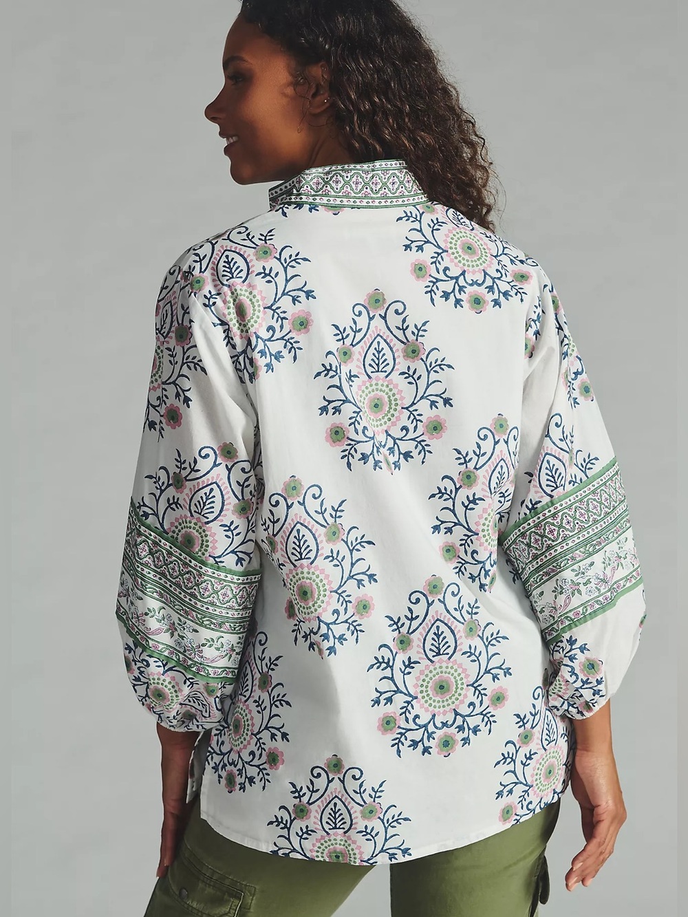 NWOT Anthropologie Sue Sartor Bangalore Tunic Top 1X White Floral Anthro Boho - Picture 3 of 15
